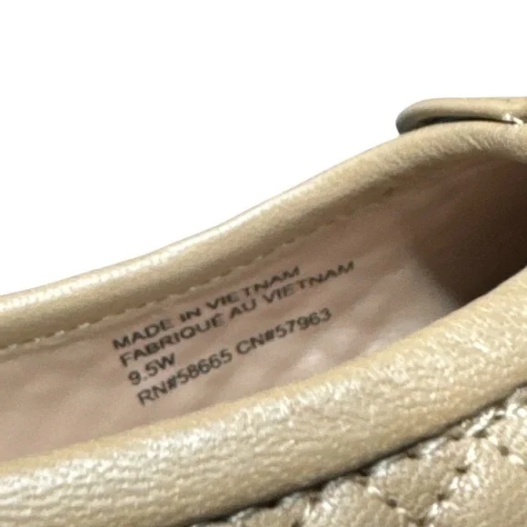 Nordstrom Quilted Ballet Flats Beige Size 9.5W - Picture 4 of 5